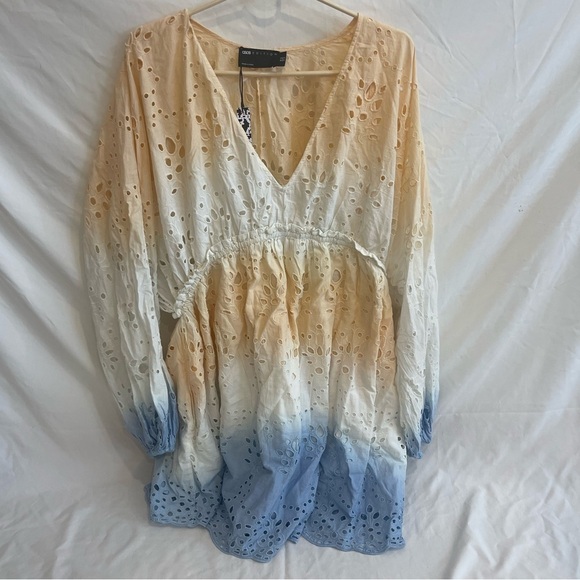 ASOS EDITION OMBRE MINI DRESS WITH GATHERED WAIST-MULTI Size 12 NWT - Picture 3 of 11